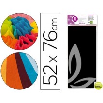 PAPEL SEDA LIDERPAPEL 52X76CM 18G/M2 BOLSA DE 5 HOJAS NEGRO