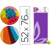 PAPEL SEDA LIDERPAPEL 52X76CM 18G/M2 BOLSA DE 5 HOJAS VIOLETA