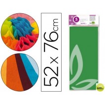 PAPEL SEDA LIDERPAPEL 52X76CM 18G/M2 BOLSA DE 5 HOJAS VERDE