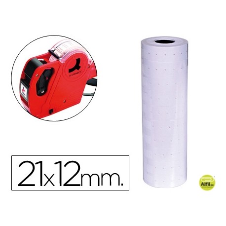 ETIQUETAS Q-CONNECT BLANCA 21 X 12 MM LISA -ROLLO 1000 ETIQUETAS PARA ETIQUETADORA Q-CONNECT