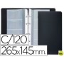TARJETERO LIDERPAPEL 4 ANILLAS15 FUNDAS DE 4 DEPARTAMENTOS 265X145 MM