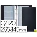 TARJETERO LIDERPAPEL 4 ANILLAS15 FUNDAS DE 4 DEPARTAMENTOS 265X145 MM