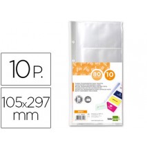 RECAMBIO PORTATARJETAS LIDERPAPEL 4 TALADROS BOLSA DE 10 UNIDADES