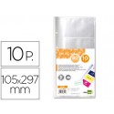 RECAMBIO PORTATARJETAS LIDERPAPEL 4 TALADROS BOLSA DE 10 UNIDADES