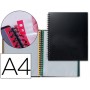 CARPETA LIDERPAPEL DIN A4 CON 20 FUNDAS INTERCAMBIABLES BORDES DE COLORES COLOR NEGRO