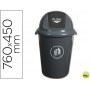 PAPELERA CONTENEDOR Q-CONNECT PLASTICO CON TAPADERA 80L COLOR GRIS 450X760 MM