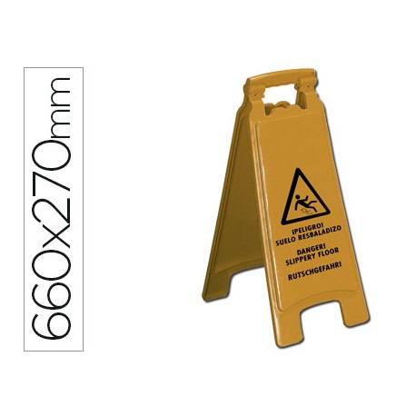 CARTEL PLASTICO Q-CONNECT SEÑALIZACION SUELO RESBALADIZO