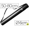 PORTAPLANOS PLASTICO LIDERPAPEL DIAMETRO 6 CM EXTENSIBLE HASTA 80 NEGRO