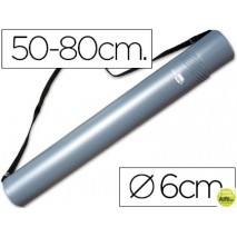 PORTAPLANOS PLASTICO LIDERPAPEL DIAMETRO 6 CM EXTENSIBLE HASTA 80 GRIS