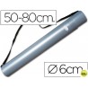 PORTAPLANOS PLASTICO LIDERPAPEL DIAMETRO 6 CM EXTENSIBLE HASTA 80 GRIS