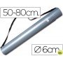 PORTAPLANOS PLASTICO LIDERPAPEL DIAMETRO 6 CM EXTENSIBLE HASTA 80 GRIS