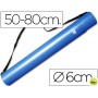 PORTAPLANOS PLASTICO LIDERPAPEL DIAMETRO 6 CM EXTENSIBLE HASTA 80 AZUL