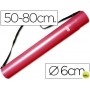 PORTAPLANOS PLASTICO LIDERPAPEL DIAMETRO 6 CM EXTENSIBLE HASTA 80 ROJO