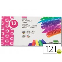 LAPICES CERA BLANDA LIDERPAPEL-CAJA DE 12 COLORES