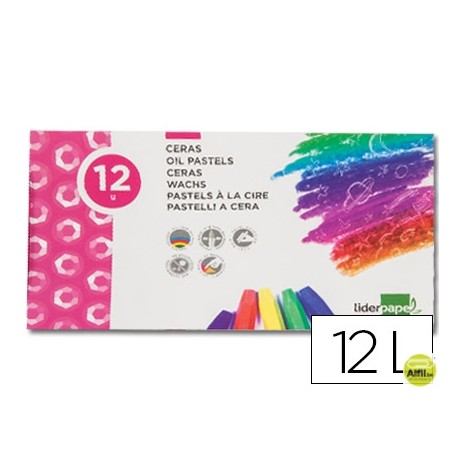 LAPICES CERA BLANDA LIDERPAPEL-CAJA DE 12 COLORES