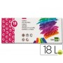 LAPICES CERA BLANDA LIDERPAPEL-CAJA DE 18 COLORES