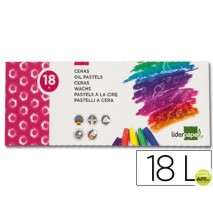 LAPICES CERA BLANDA LIDERPAPEL-CAJA DE 18 COLORES