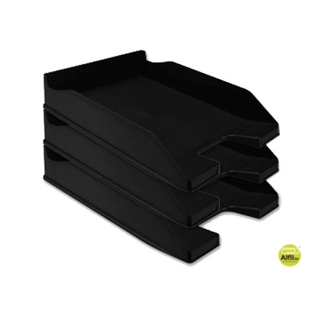 BANDEJA SOBREMESA PLASTICO Q-CONNECT NEGRO OPACO