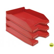 BANDEJA SOBREMESA PLASTICO Q-CONNECT ROJO OPACO