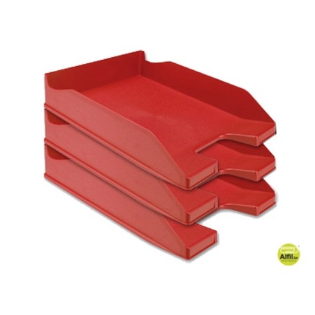 BANDEJA SOBREMESA PLASTICO Q-CONNECT ROJO OPACO