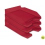 BANDEJA SOBREMESA PLASTICO Q-CONNECT ROJO TRANSPARENTE