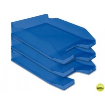 BANDEJA SOBREMESA PLASTICO Q-CONNECT AZUL TRANSPARENTE