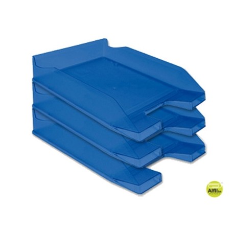 BANDEJA SOBREMESA PLASTICO Q-CONNECT AZUL TRANSPARENTE