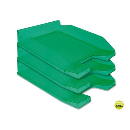 BANDEJA SOBREMESA PLASTICO Q-CONNECT VERDE TRANSPARENTE