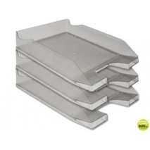 BANDEJA SOBREMESA PLASTICO Q-CONNECT GRIS OSCURO TRANSPARENTE