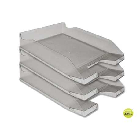 BANDEJA SOBREMESA PLASTICO Q-CONNECT GRIS OSCURO TRANSPARENTE