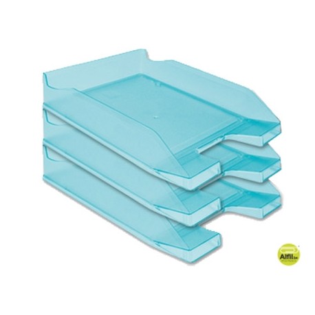 BANDEJA SOBREMESA PLASTICO Q-CONNECT TURQUESA TRANSPARENTE