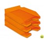BANDEJA SOBREMESA PLASTICO Q-CONNECT NARANJA TRANSPARENTE