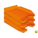 BANDEJA SOBREMESA PLASTICO Q-CONNECT NARANJA TRANSPARENTE
