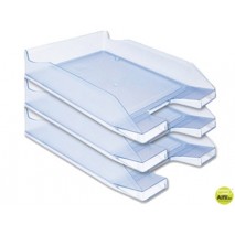 BANDEJA SOBREMESA PLASTICO Q-CONNECT AZUL CLARO TRANSPARENTE