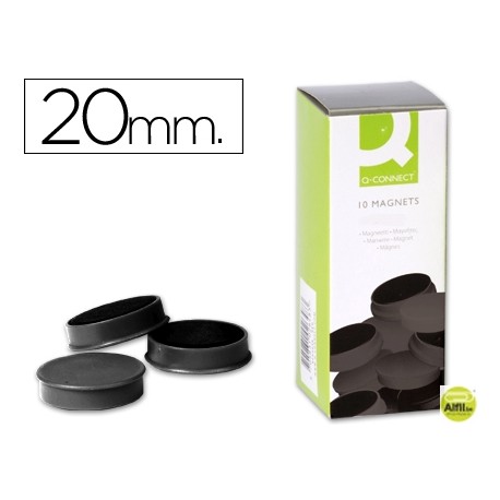 IMANES PARA SUJECION Q-CONNECTIDEAL PARA PIZARRAS MAGNETICAS20 MM NEGRO -CAJA DE 10 IMANES