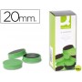 IMANES PARA SUJECION Q-CONNECTIDEAL PARA PIZARRAS MAGNETICAS20 MM VERDE -CAJA DE 10 IMANES