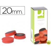 IMANES PARA SUJECION Q-CONNECTIDEAL PARA PIZARRAS MAGNETICAS20 MM ROJO -CAJA DE 10 IMANES