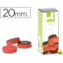 IMANES PARA SUJECION Q-CONNECTIDEAL PARA PIZARRAS MAGNETICAS20 MM ROJO -CAJA DE 10 IMANES