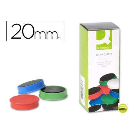 IMANES PARA SUJECION Q-CONNECTIDEAL PARA PIZARRAS MAGNETICAS20 MM COLORES SURTIDOS -CAJA DE 10 IMANE