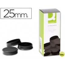 IMANES PARA SUJECION Q-CONNECTIDEAL PARA PIZARRAS MAGNETICAS25 MM NEGRO -CAJA DE 10 IMANES