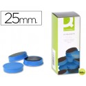 IMANES PARA SUJECION Q-CONNECTIDEAL PARA PIZARRAS MAGNETICAS25 MM AZUL -CAJA DE 10 IMANES