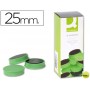 IMANES PARA SUJECION Q-CONNECTIDEAL PARA PIZARRAS MAGNETICAS25 MM VERDE -CAJA DE 10 IMANES
