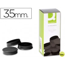 IMANES PARA SUJECION Q-CONNECTIDEAL PARA PIZARRAS MAGNETICAS35 MM NEGRO -CAJA DE 10 IMANES
