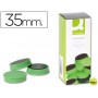 IMANES PARA SUJECION Q-CONNECTIDEAL PARA PIZARRAS MAGNETICAS35 MM VERDE -CAJA DE 10 IMANES