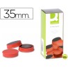 IMANES PARA SUJECION Q-CONNECTIDEAL PARA PIZARRAS MAGNETICAS35 MM ROJO -CAJA DE 10 IMANES