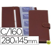 TARJETERO ARTESANIA DE PIEL CAPACIDAD 160 TARJETAS VISITA 280X145 MM