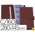 TARJETERO ARTESANIA DE PIEL CAPACIDAD 160 TARJETAS VISITA 280X145 MM