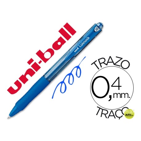 BOLIGRAFO UNI-BALL LAKNOCK SN-100 RETRACTIL COLOR AZUL