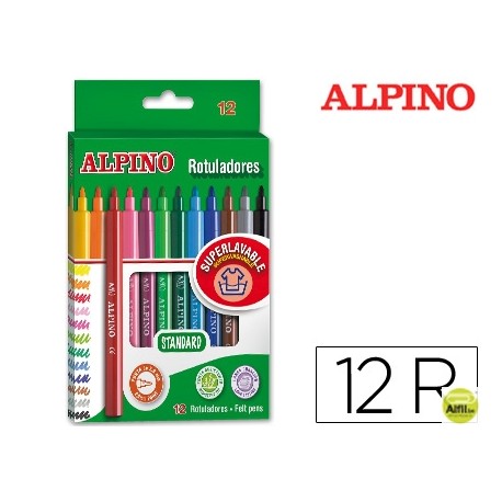 ROTULADOR ALPINO -CAJA DE 12 COLORES