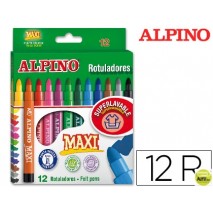 ROTULADOR ALPINO MAXI -CAJA DE 12 COLORES
